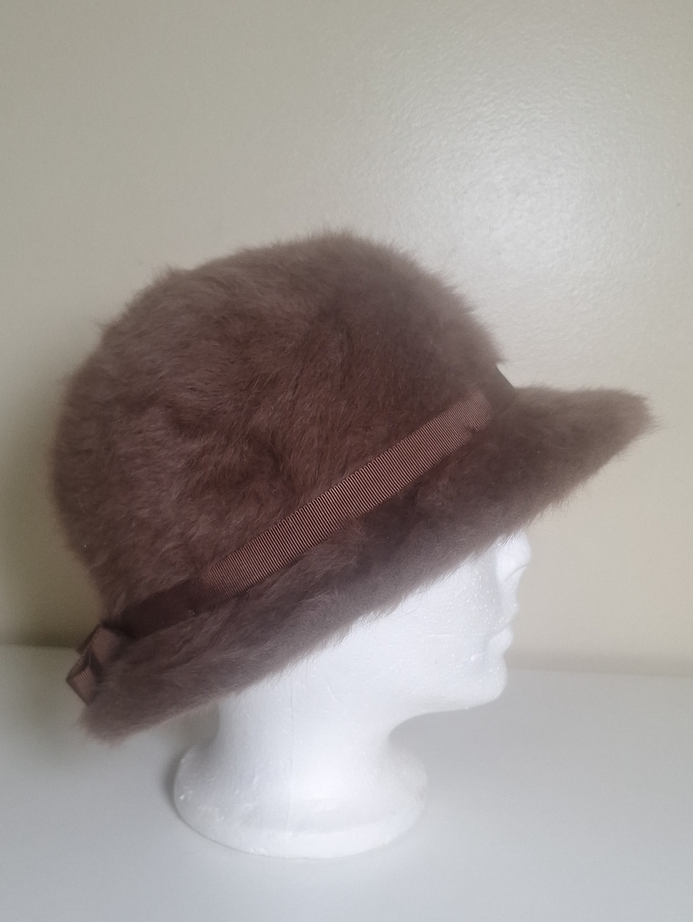 Kangol Vintage Furgora Angora Blend Bucket Hat/Cloche Made in England Brown